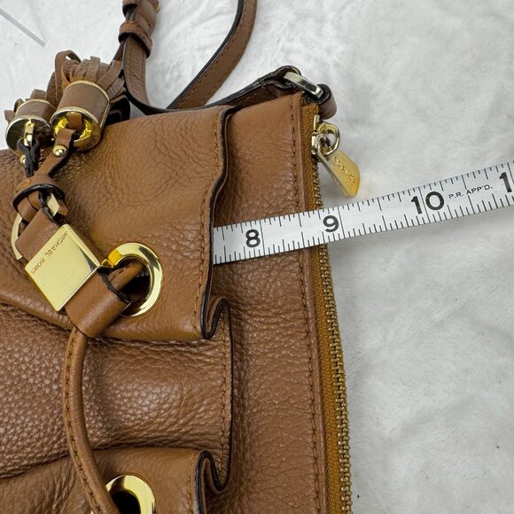 Michael Kors Brown Pebbled Leather Crossbody Shoulder Bag Magnetic Closure READ - Picture 9 of 16